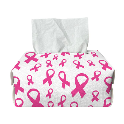 Little Breast Cancer Ribbon Print Rectangle Tissue Box Cover
