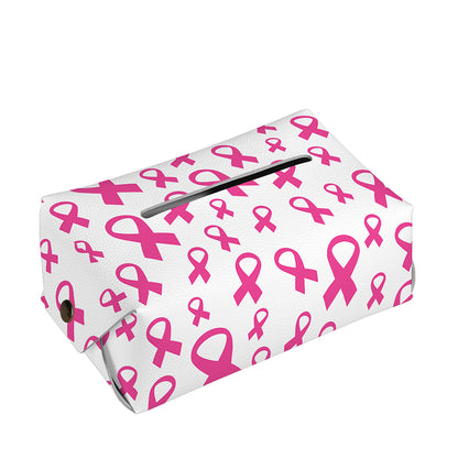 Little Breast Cancer Ribbon Print Rectangle Tissue Box Cover