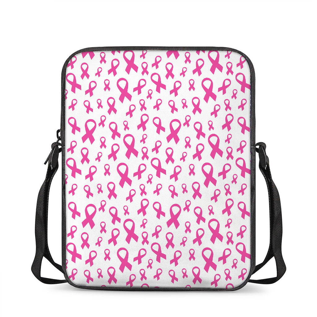 Little Breast Cancer Ribbon Print Rectangular Crossbody Bag
