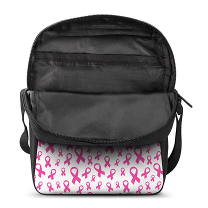 Little Breast Cancer Ribbon Print Rectangular Crossbody Bag