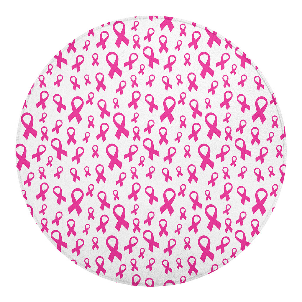 Little Breast Cancer Ribbon Print Round Blanket
