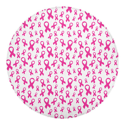 Little Breast Cancer Ribbon Print Round Blanket