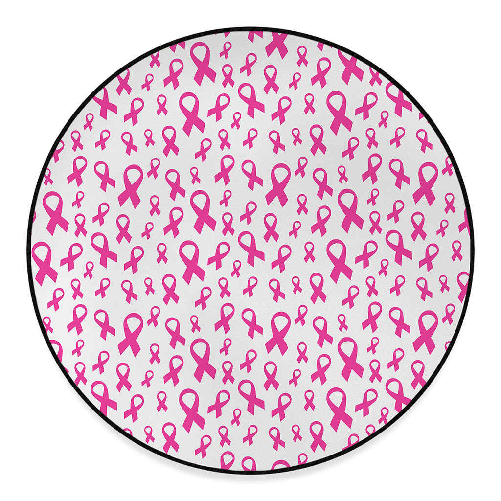 Little Breast Cancer Ribbon Print Round Floor Mat