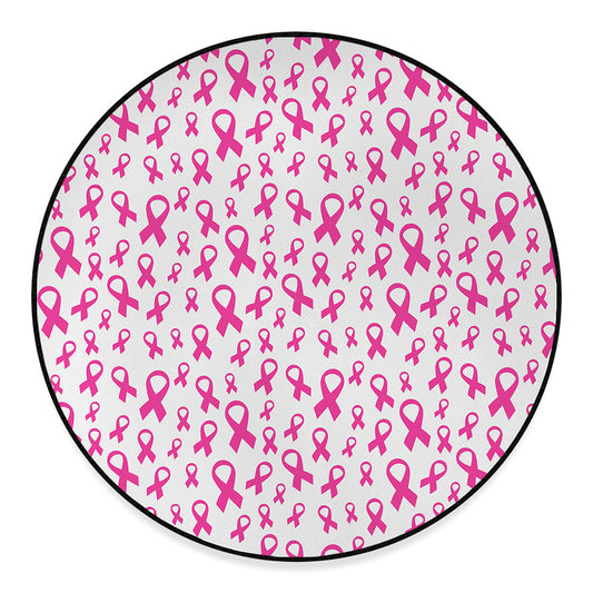 Little Breast Cancer Ribbon Print Round Floor Mat