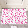 Little Breast Cancer Ribbon Print Rubber Doormat