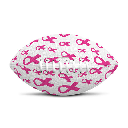 Little Breast Cancer Ribbon Print Rugby Ball
