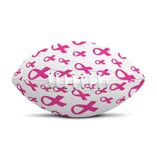 Little Breast Cancer Ribbon Print Rugby Ball