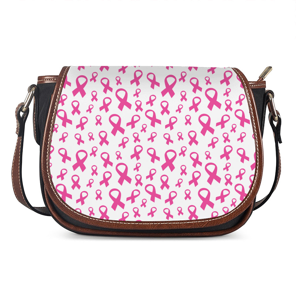 Little Breast Cancer Ribbon Print Saddle Bag