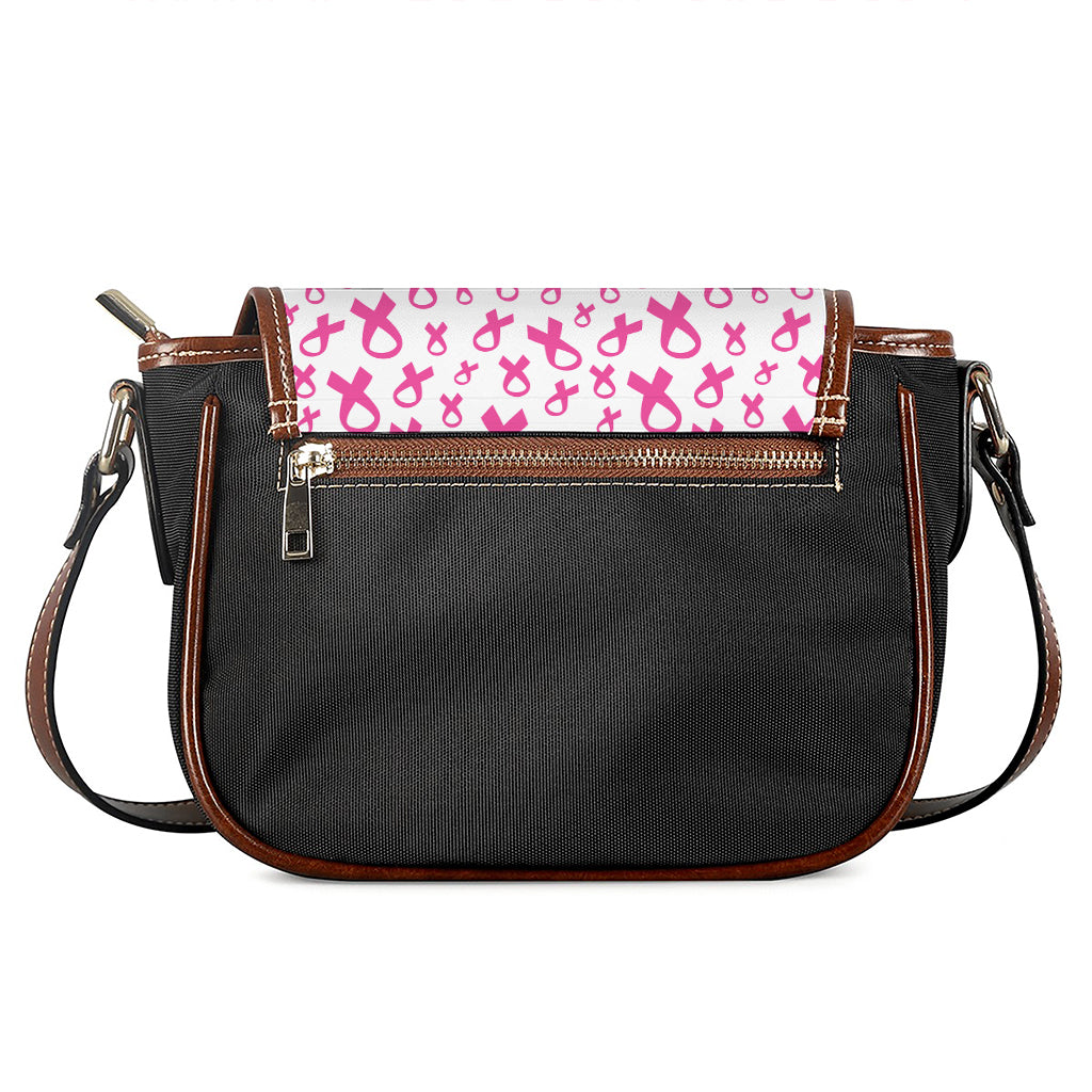 Little Breast Cancer Ribbon Print Saddle Bag