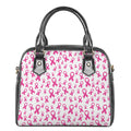 Little Breast Cancer Ribbon Print Shoulder Handbag