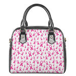 Little Breast Cancer Ribbon Print Shoulder Handbag