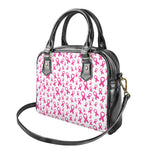 Little Breast Cancer Ribbon Print Shoulder Handbag