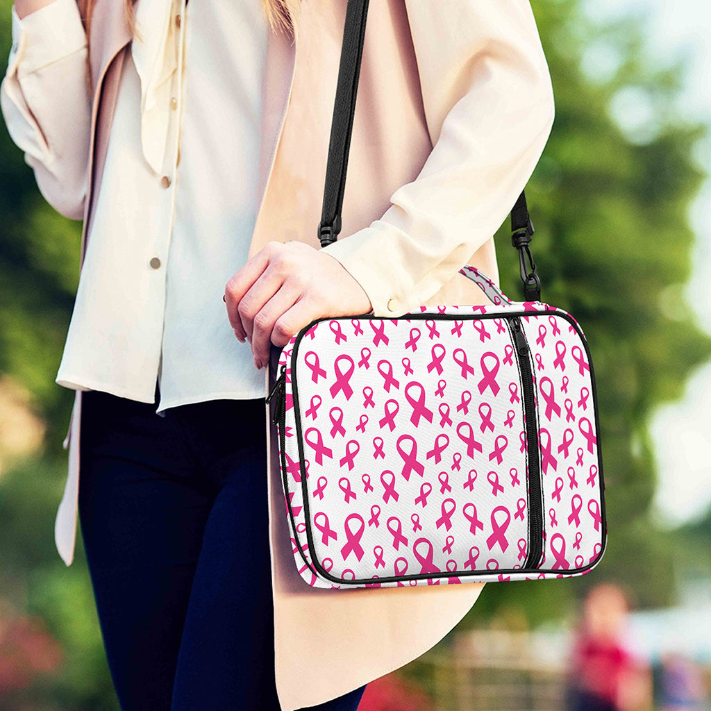 Little Breast Cancer Ribbon Print Shoulder Strap Bible Bag