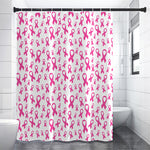 Little Breast Cancer Ribbon Print Shower Curtain