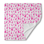 Little Breast Cancer Ribbon Print Silk Bandana