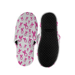 Little Breast Cancer Ribbon Print Slippers