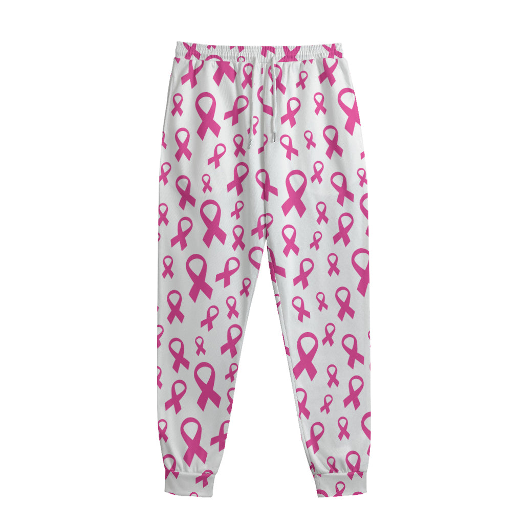 Little Breast Cancer Ribbon Print Sweatpants