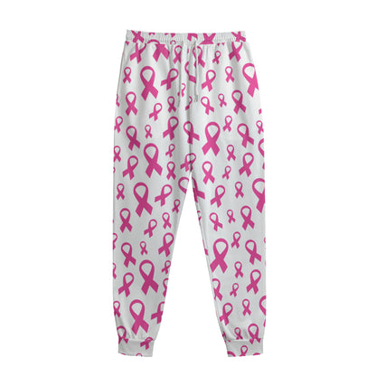 Little Breast Cancer Ribbon Print Sweatpants