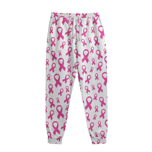 Little Breast Cancer Ribbon Print Sweatpants