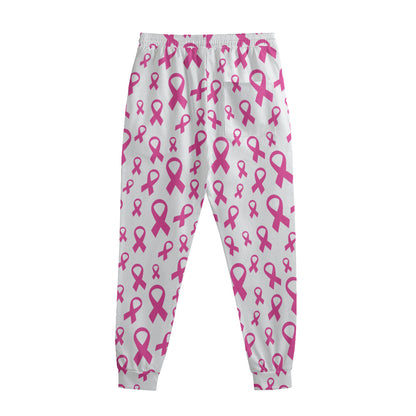 Little Breast Cancer Ribbon Print Sweatpants