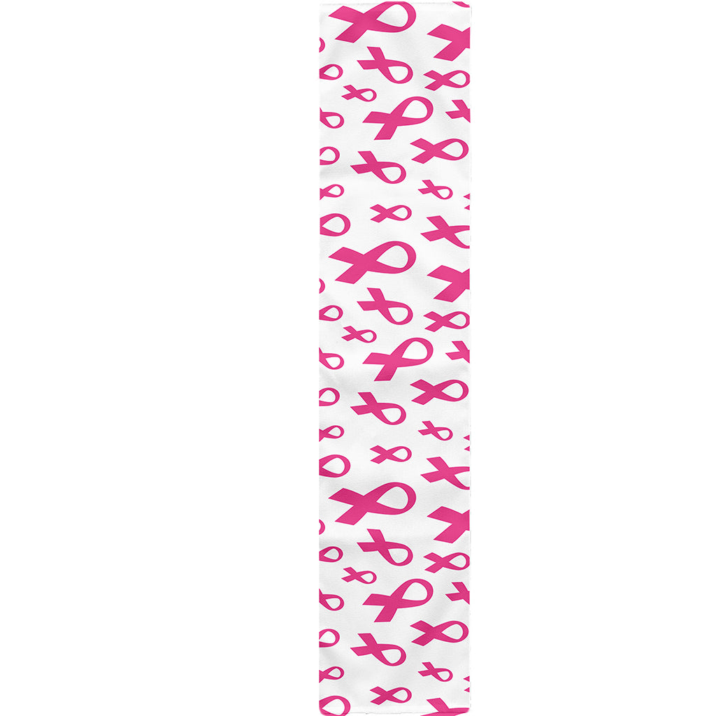 Little Breast Cancer Ribbon Print Table Runner