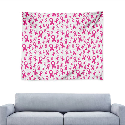 Little Breast Cancer Ribbon Print Tapestry