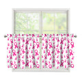 Little Breast Cancer Ribbon Print Tier Curtains