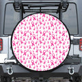 Little Breast Cancer Ribbon Print Tire Cover