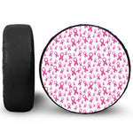 Little Breast Cancer Ribbon Print Tire Cover