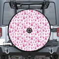 Little Breast Cancer Ribbon Print Tire Cover With Camera Hole
