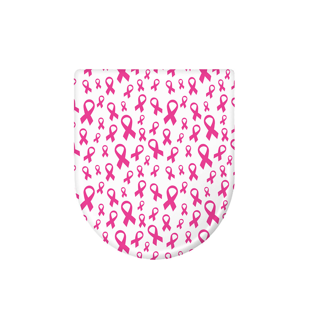Little Breast Cancer Ribbon Print Toilet Lid Cover