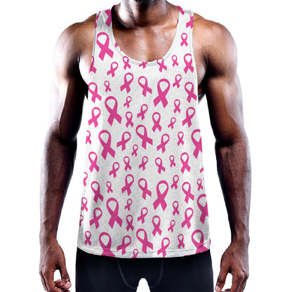 Little Breast Cancer Ribbon Print Training Tank Top