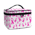 Little Breast Cancer Ribbon Print Travel Makeup Bag