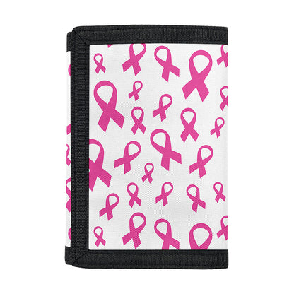 Little Breast Cancer Ribbon Print Trifold Wallet
