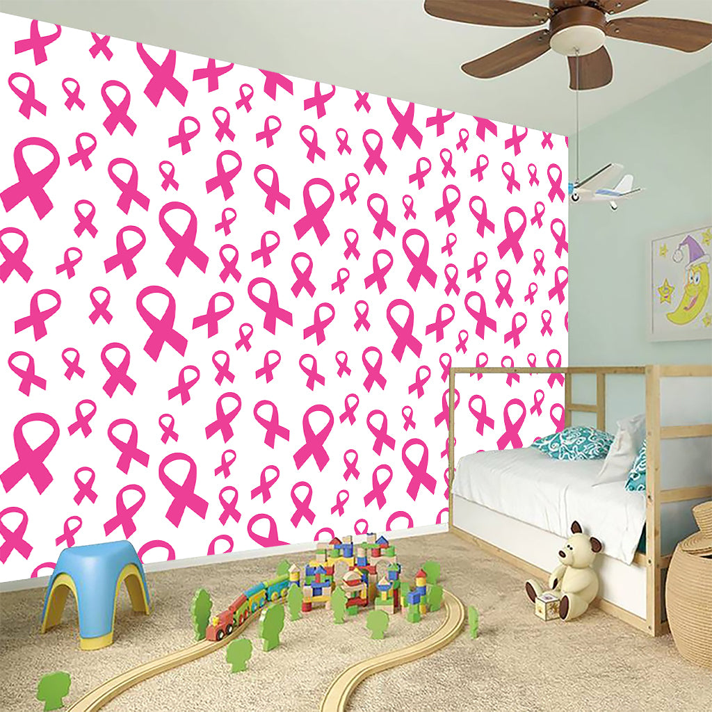 Little Breast Cancer Ribbon Print Wall Sticker