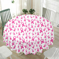 Little Breast Cancer Ribbon Print Waterproof Round Tablecloth