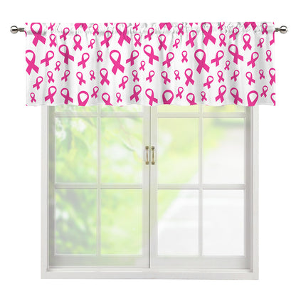 Little Breast Cancer Ribbon Print Window Valance