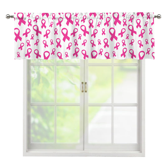 Little Breast Cancer Ribbon Print Window Valance