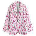 Little Breast Cancer Ribbon Print Women's Blazer