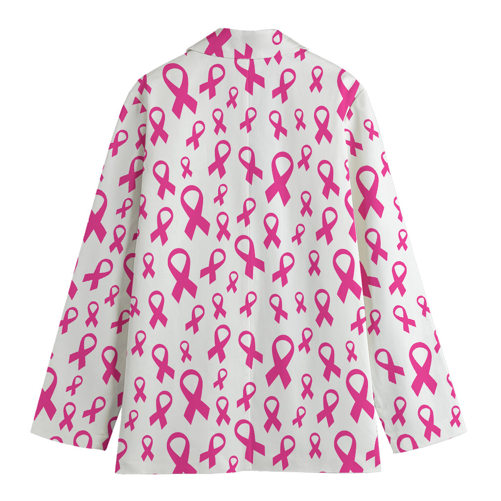 Little Breast Cancer Ribbon Print Women's Blazer