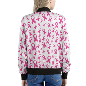 Little Breast Cancer Ribbon Print Women's Bomber Jacket