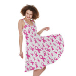 Little Breast Cancer Ribbon Print Women's Sleeveless Dress