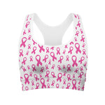 Little Breast Cancer Ribbon Print Women's Sports Bra