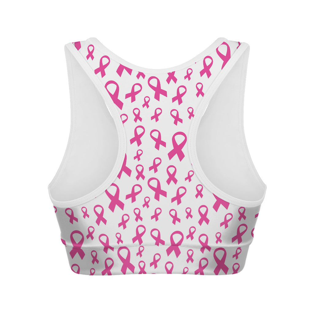 Little Breast Cancer Ribbon Print Women's Sports Bra