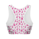 Little Breast Cancer Ribbon Print Women's Sports Bra