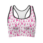 Little Breast Cancer Ribbon Print Women's Sports Bra