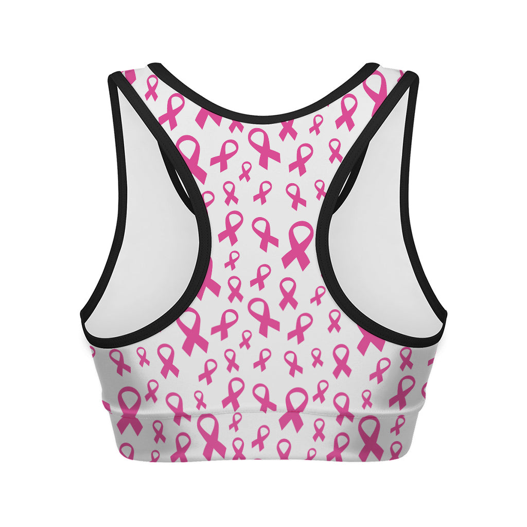Little Breast Cancer Ribbon Print Women's Sports Bra