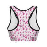 Little Breast Cancer Ribbon Print Women's Sports Bra