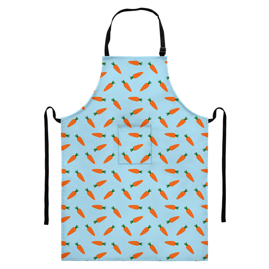Little Carrot Pattern Print Bib Apron With Pocket