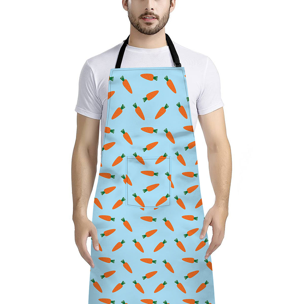 Little Carrot Pattern Print Bib Apron With Pocket